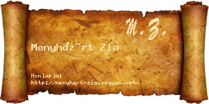 Menyhért Zia névjegykártya